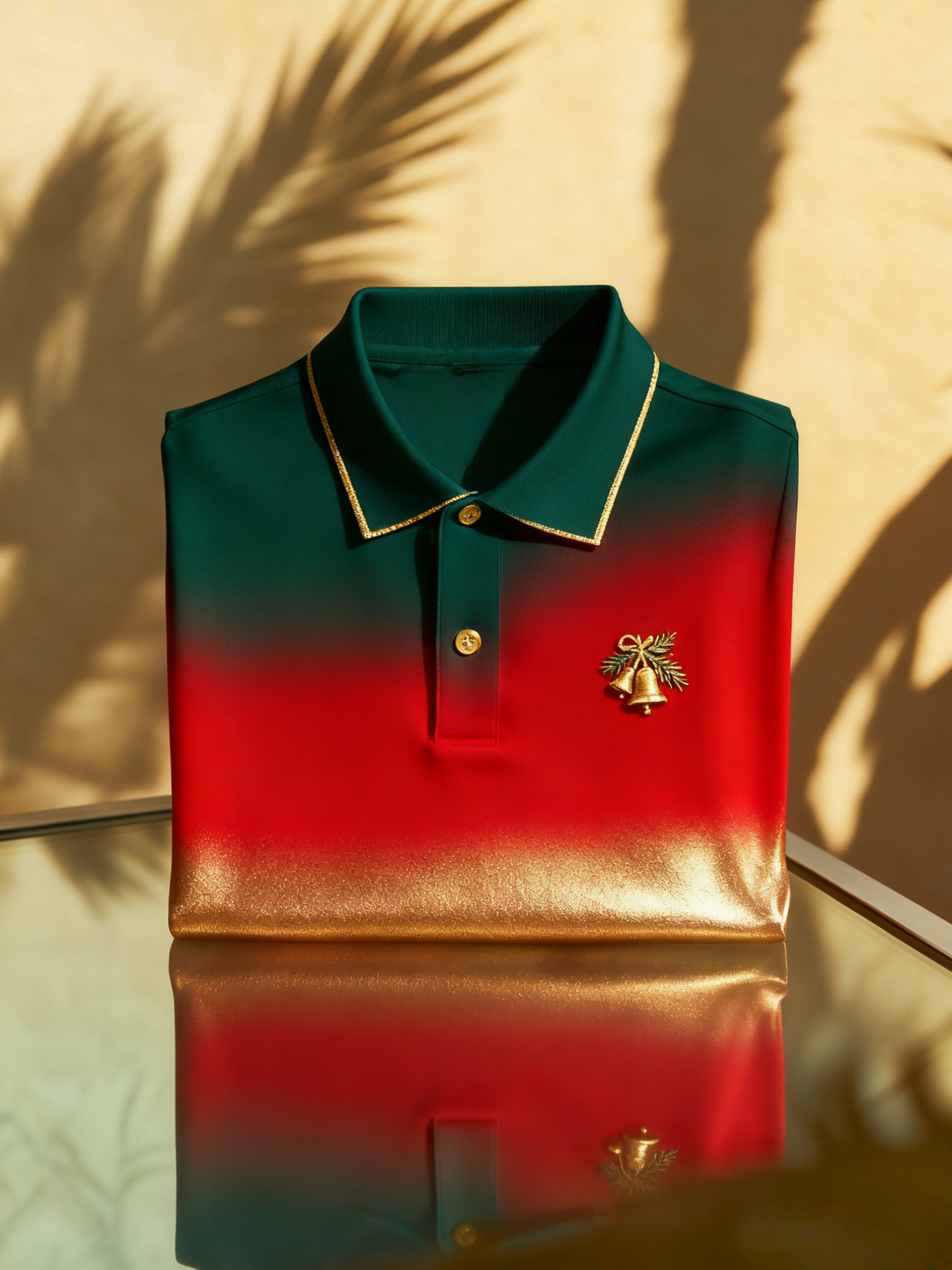 Men's Christmas Long Sleeve Polo Shirt