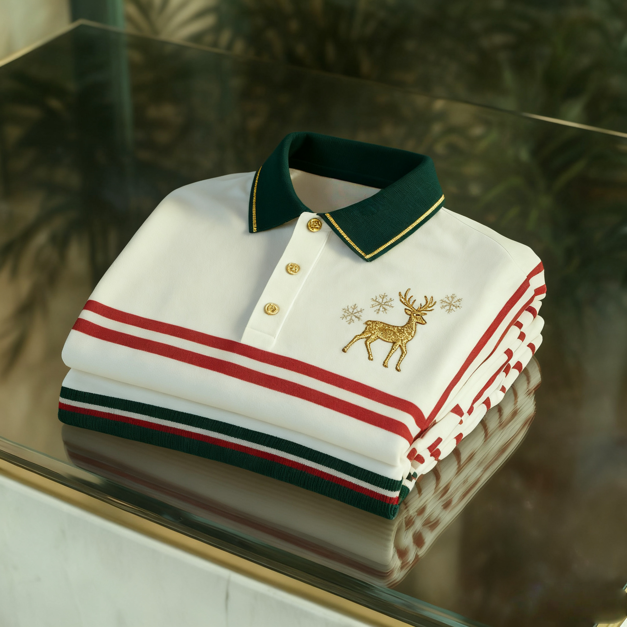Men's Christmas Long Sleeve Polo Shirt