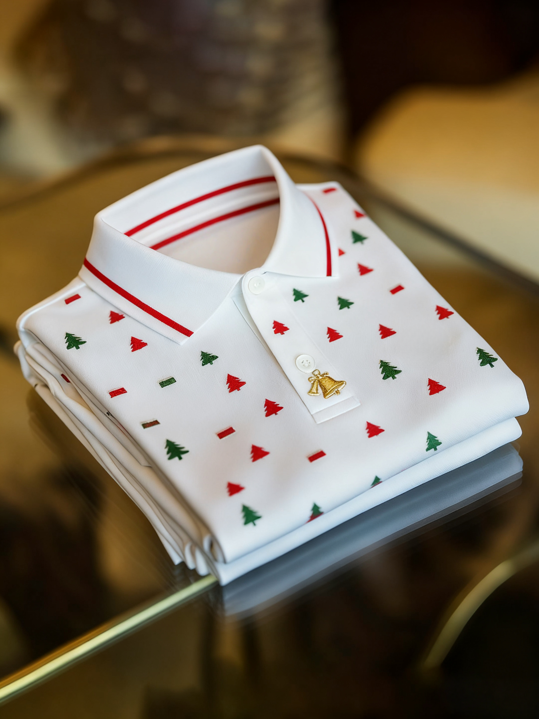 Men's Christmas Long Sleeve Polo Shirt