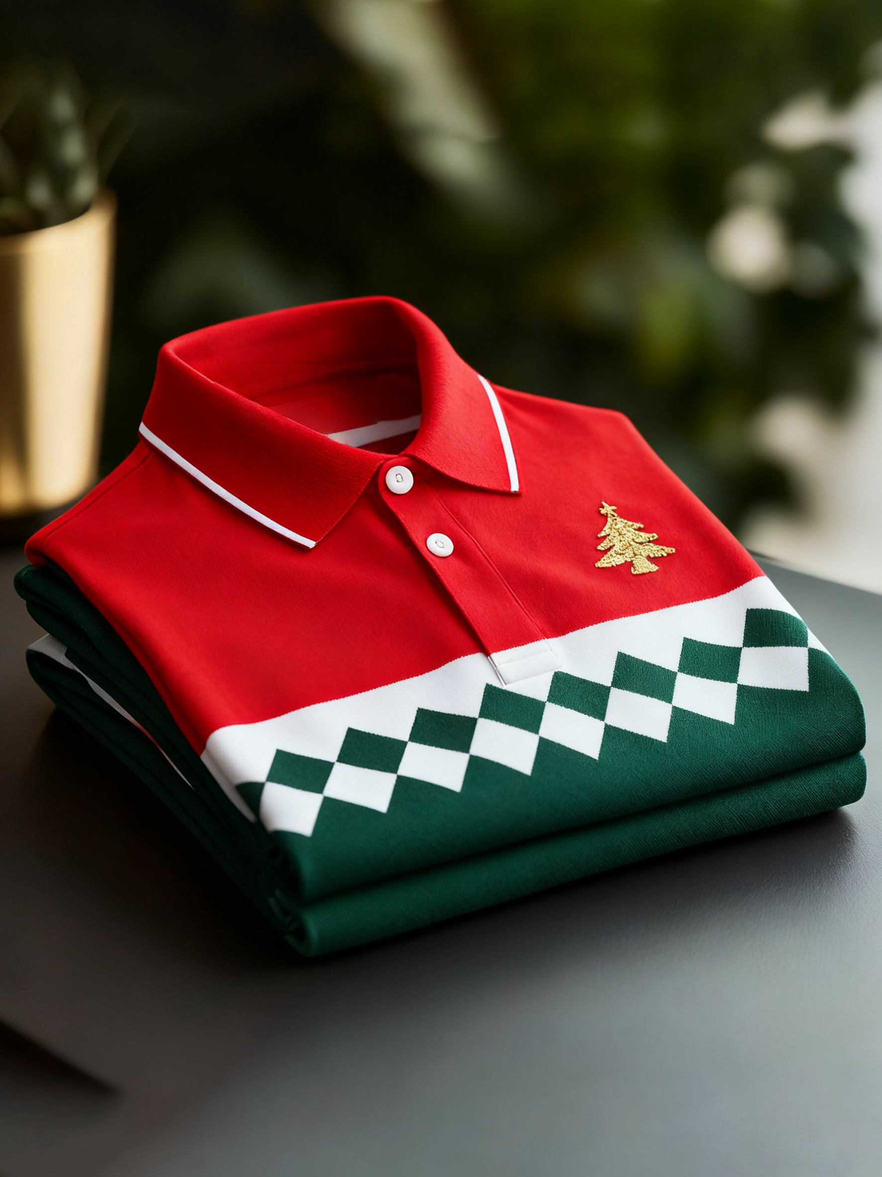 Men's Christmas Long Sleeve Polo Shirt