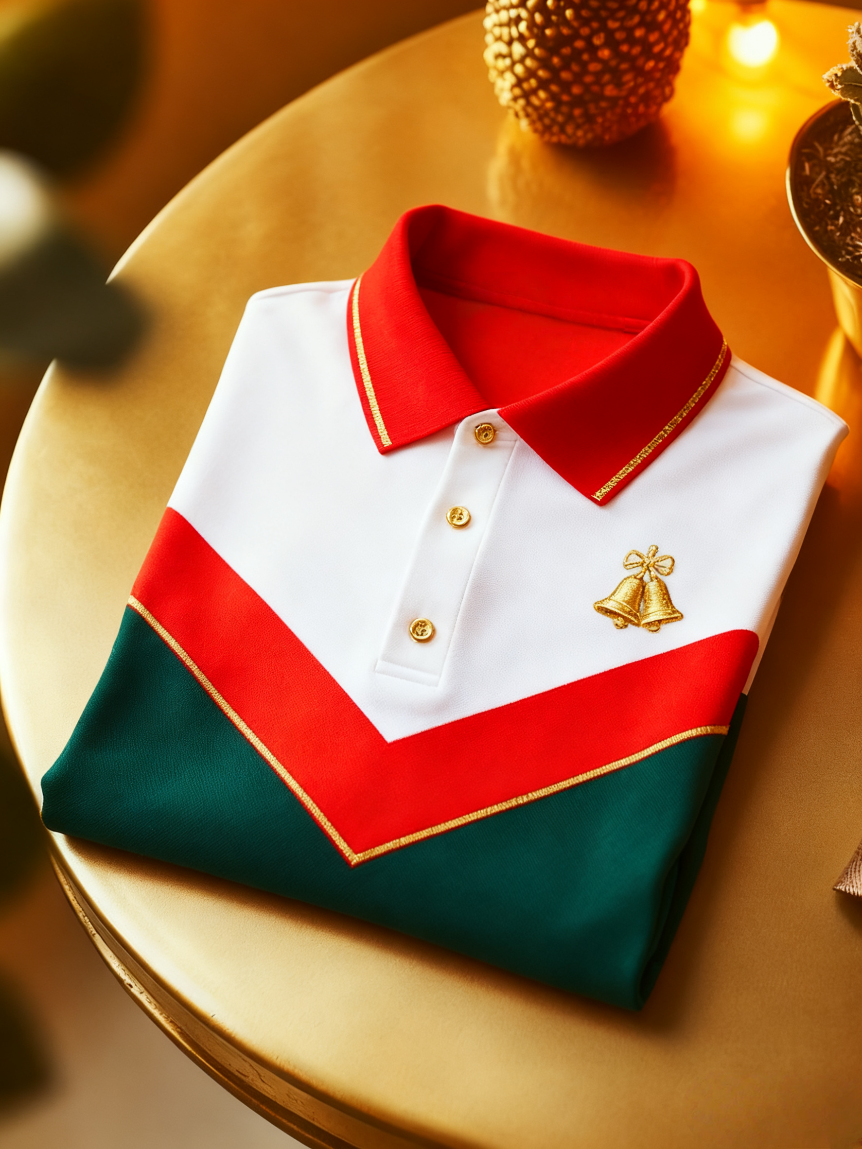 Men's Christmas Long Sleeve Polo Shirt