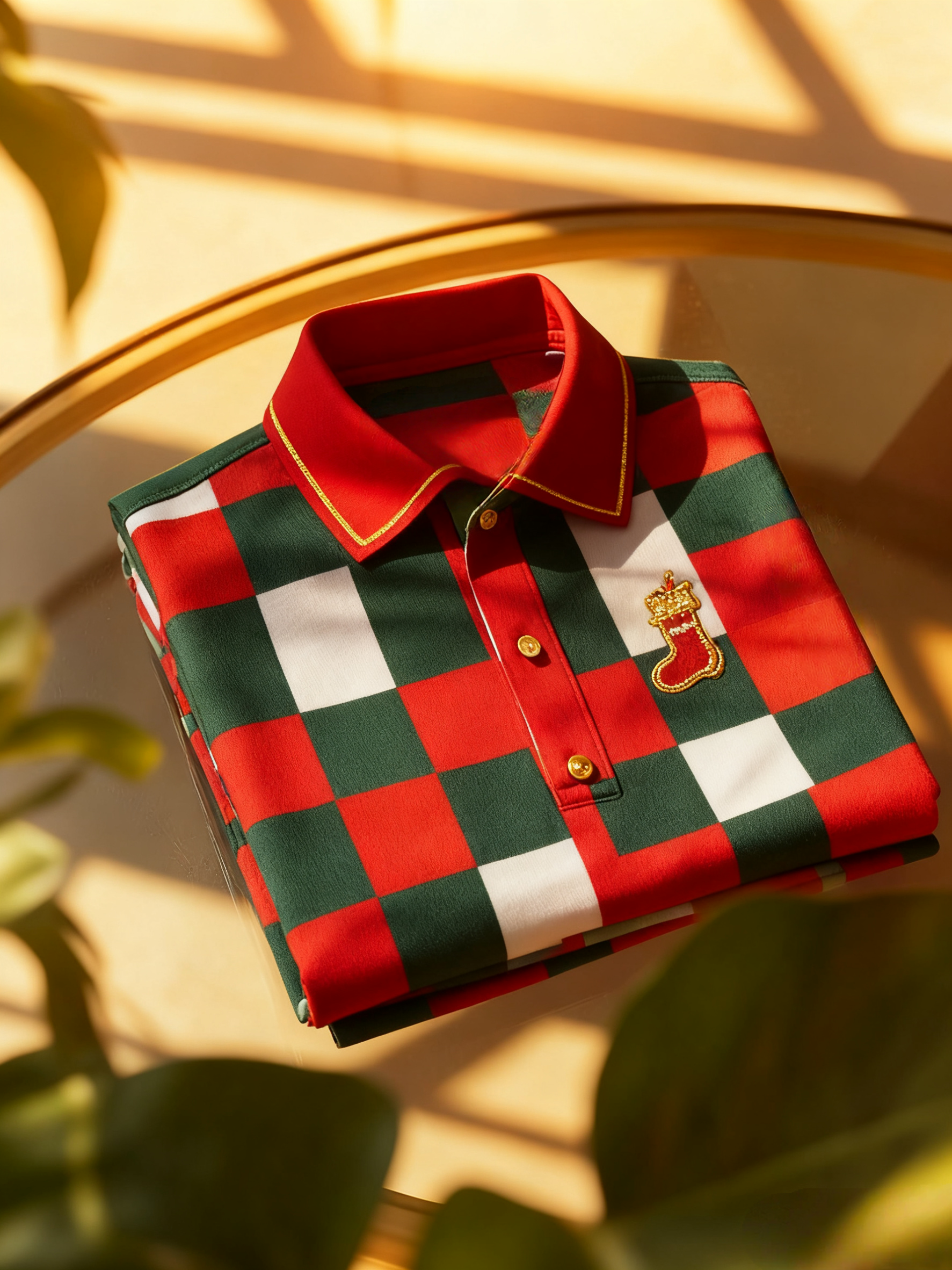 Men's Christmas Long Sleeve Polo Shirt