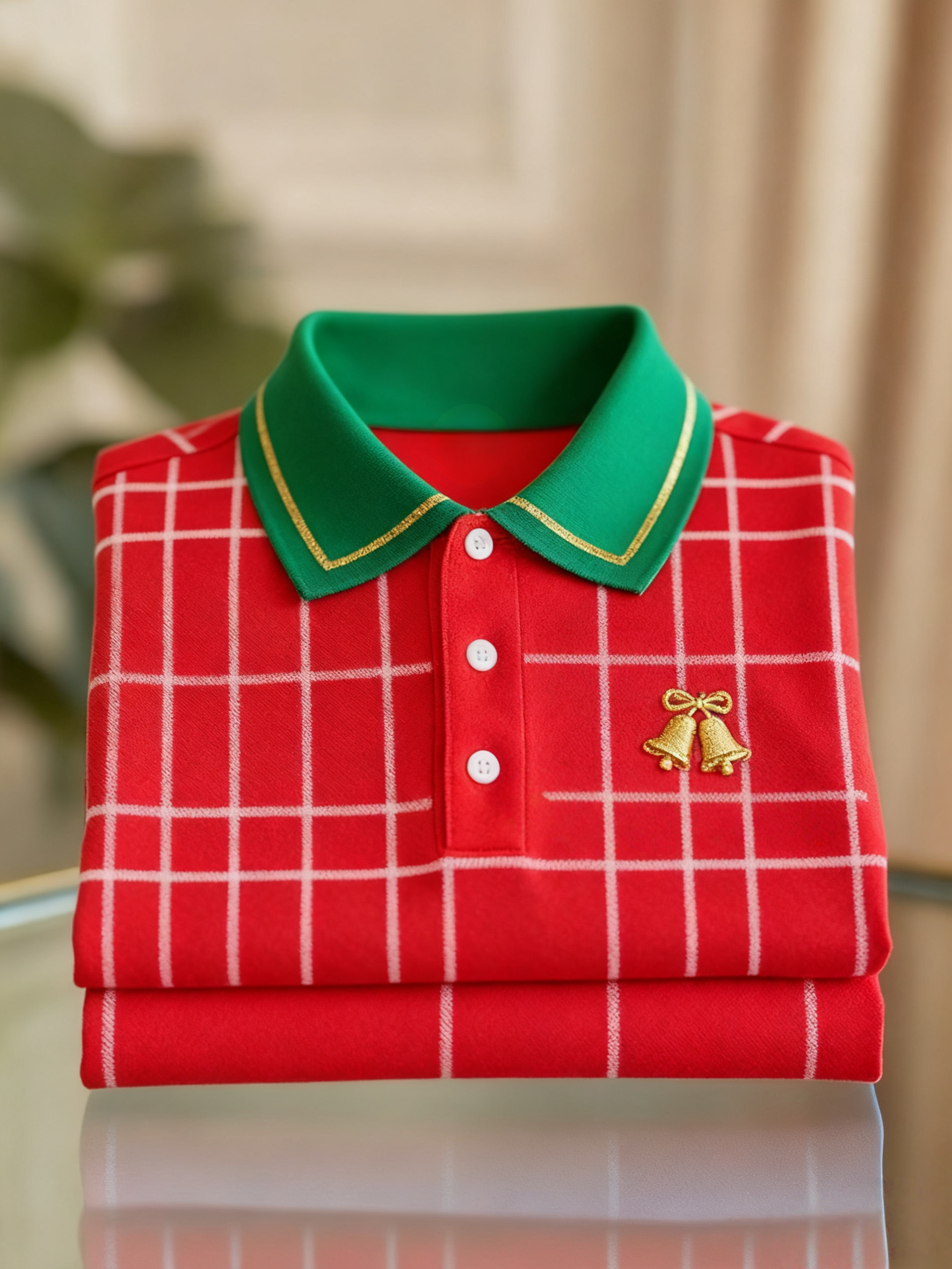 Men's Christmas Long Sleeve Polo Shirt