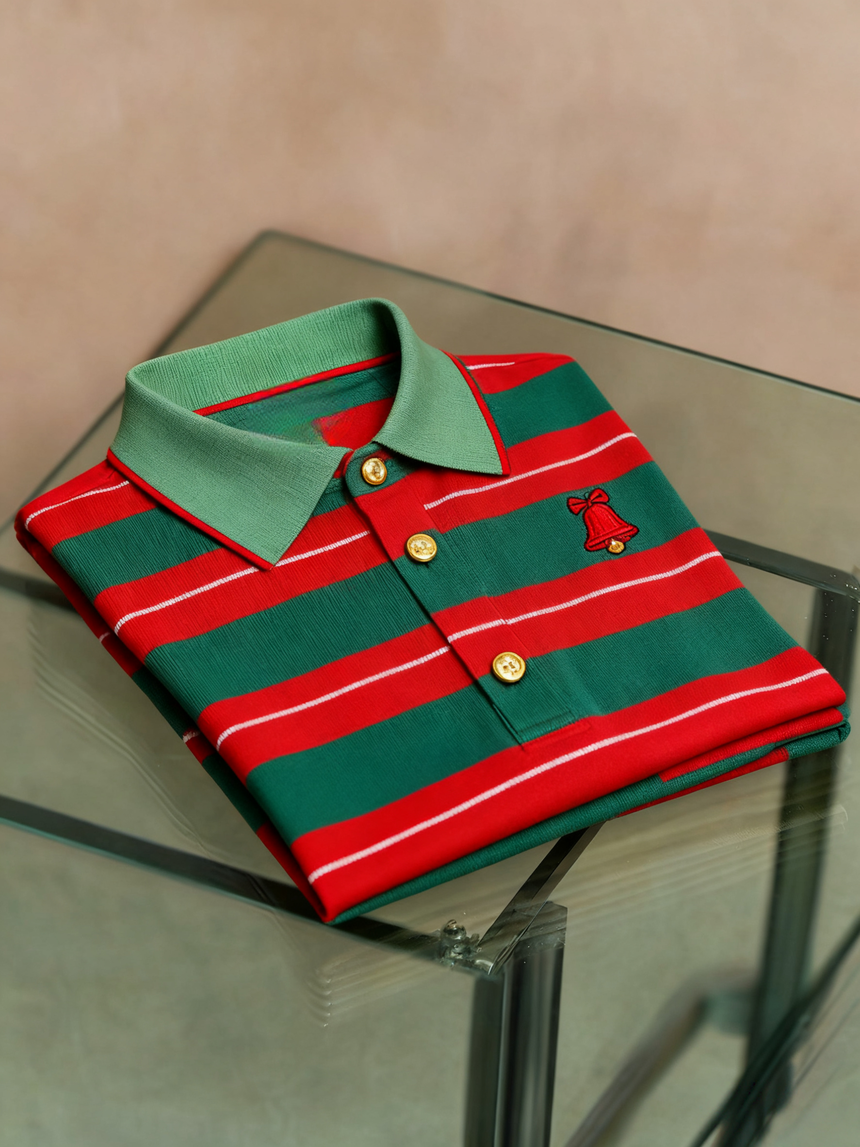 Men's Christmas Long Sleeve Polo Shirt