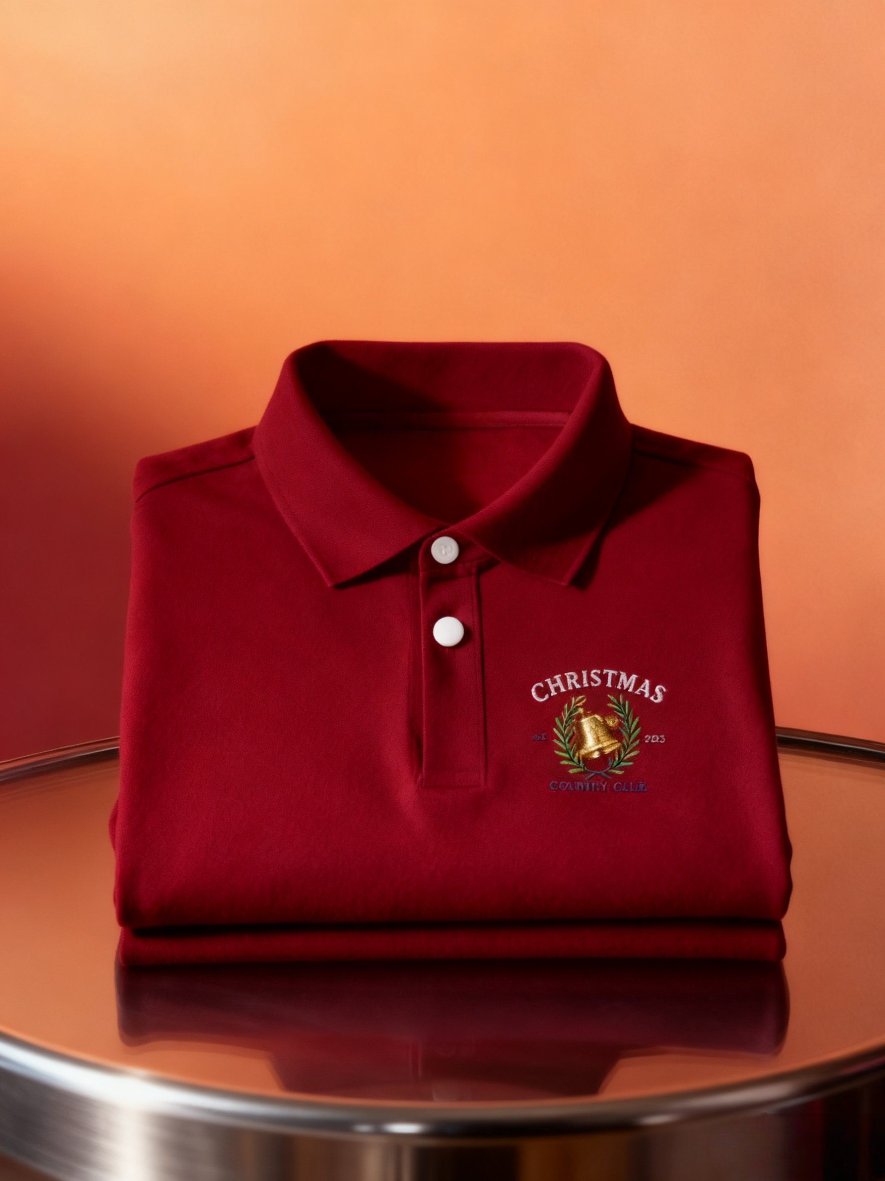Men's Christmas Long Sleeve Polo Shirt