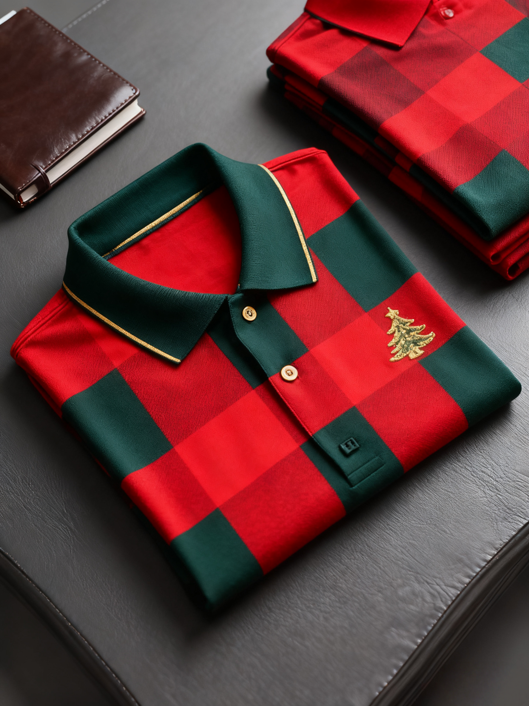 Men's Christmas Long Sleeve Polo Shirt