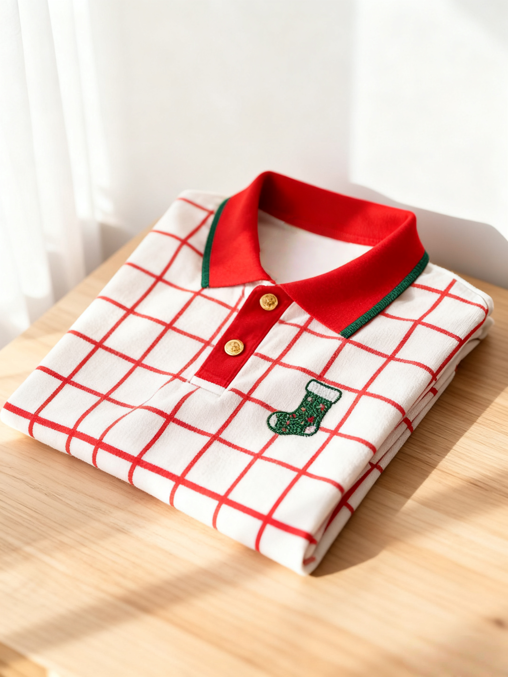 Men's Christmas Long Sleeve Polo Shirt