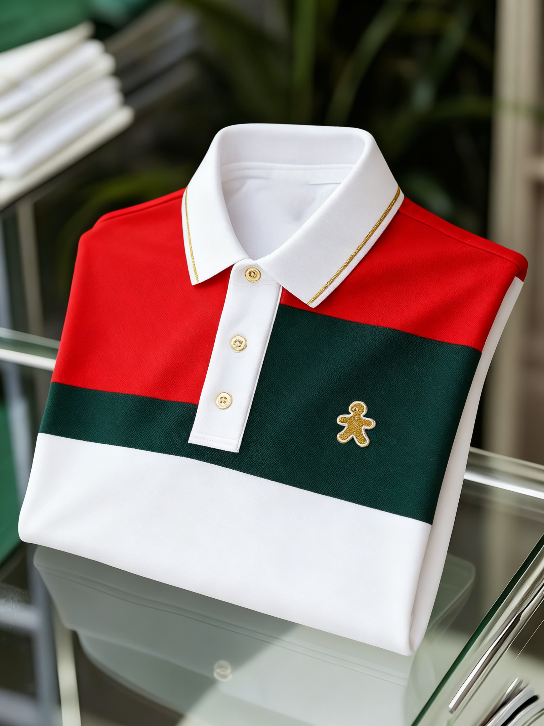 Men's Christmas Long Sleeve Polo Shirt