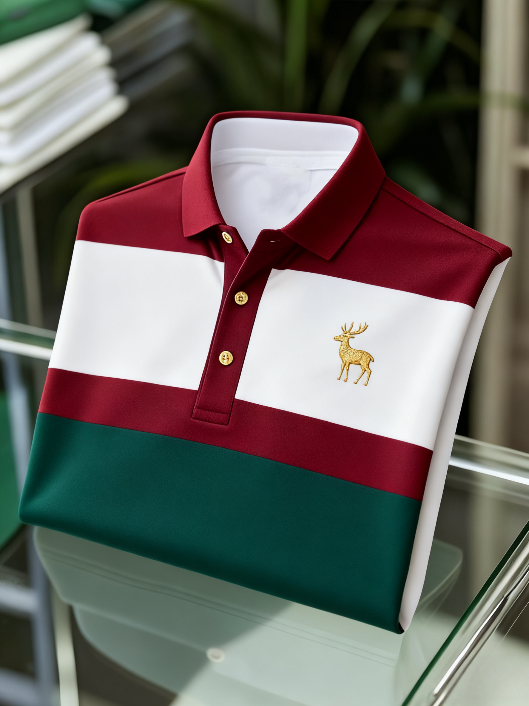 Men's Christmas Long Sleeve Polo Shirt