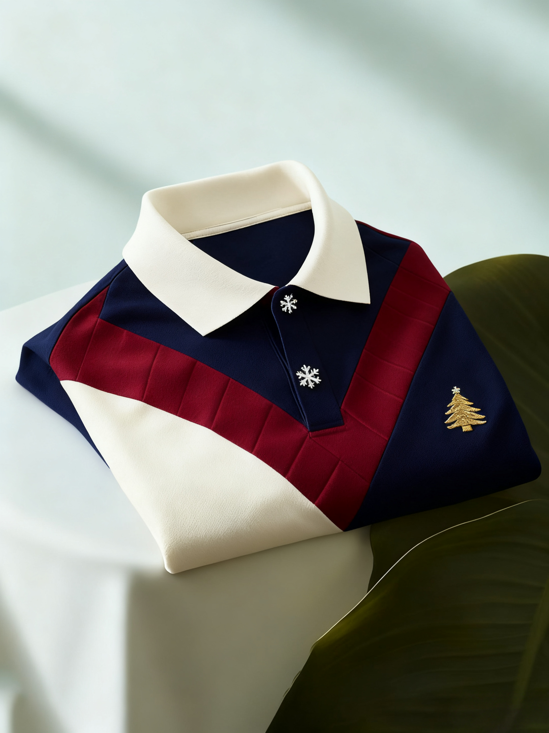 Men's Christmas Long Sleeve Polo Shirt