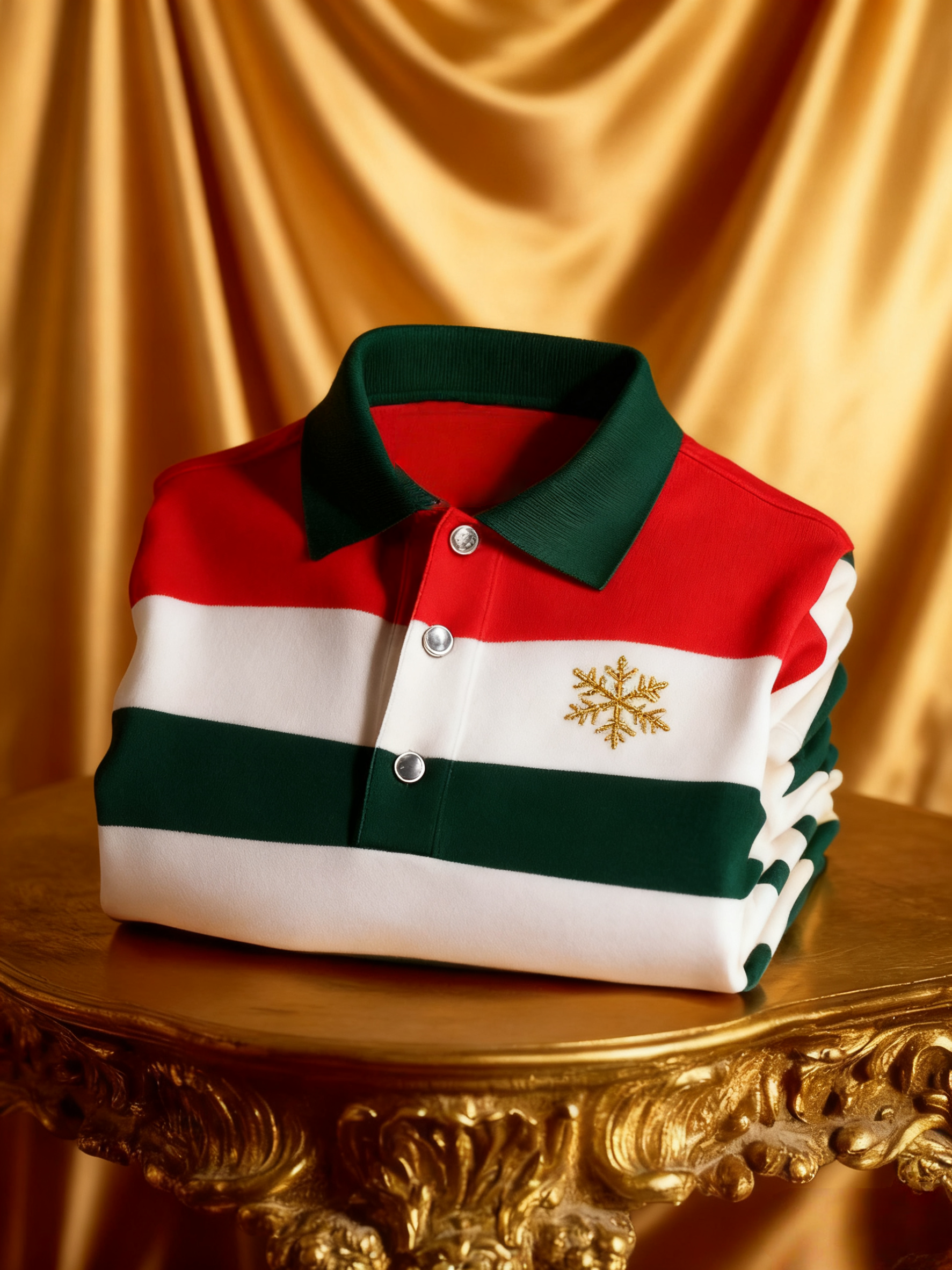 Men's Christmas Long Sleeve Polo Shirt