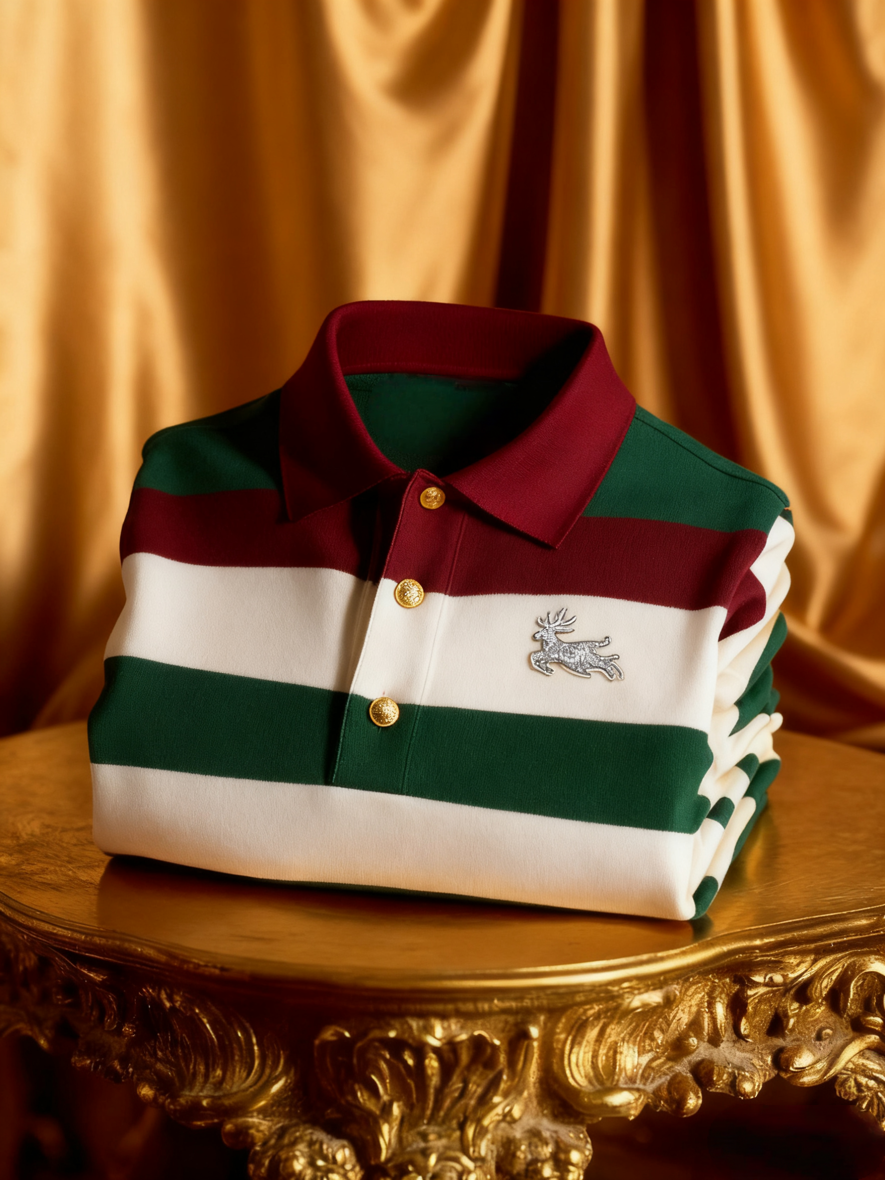 Men's Christmas Long Sleeve Polo Shirt