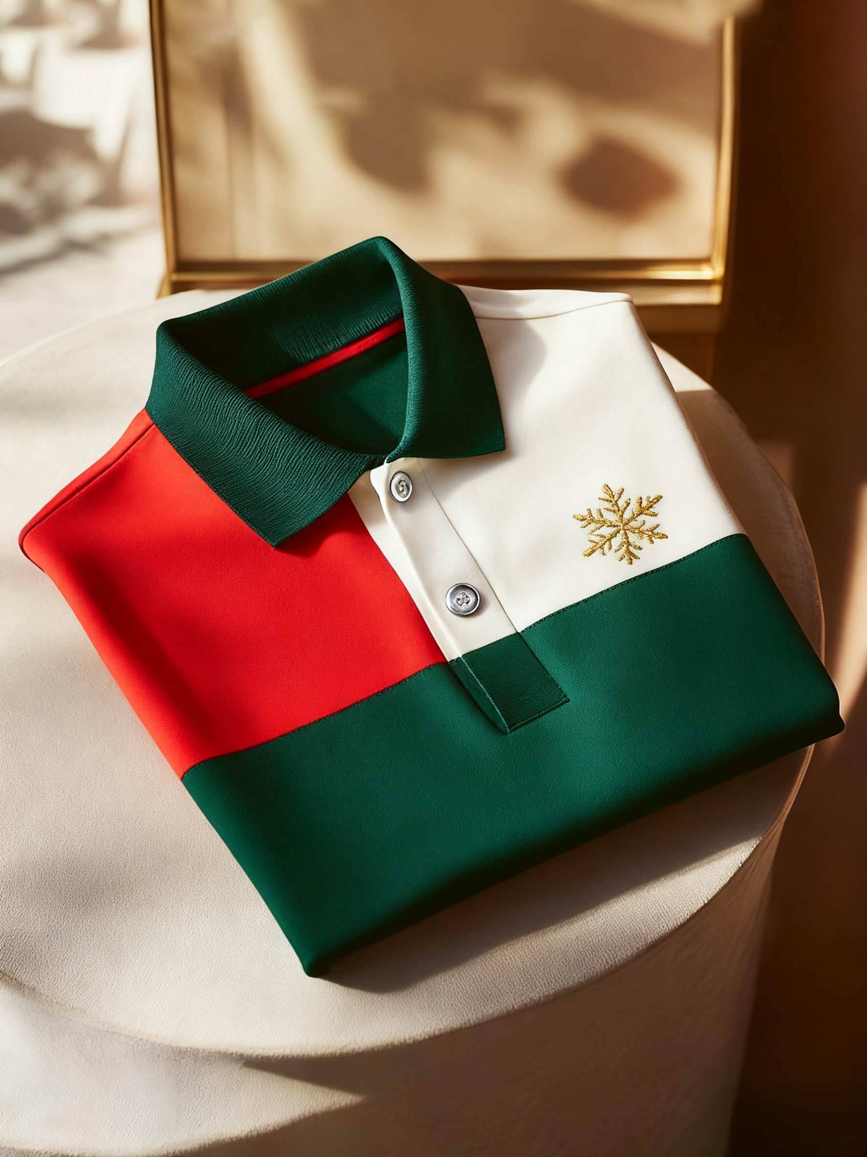 Men's Christmas Long Sleeve Polo Shirt