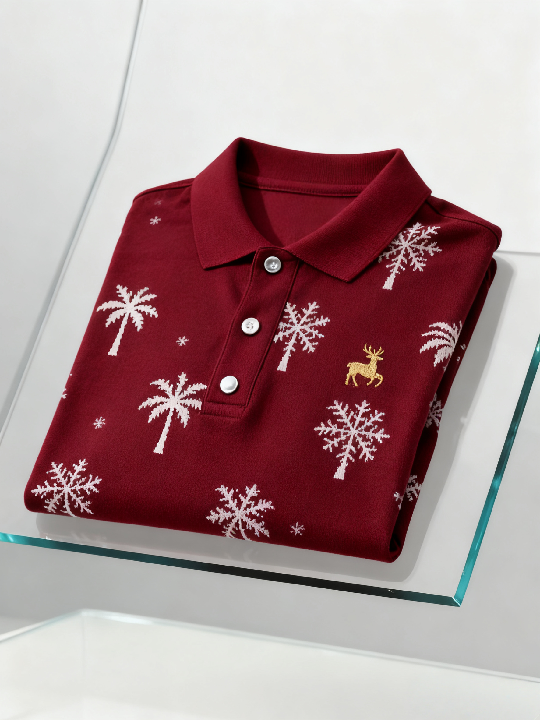Men's Christmas Long Sleeve Polo Shirt