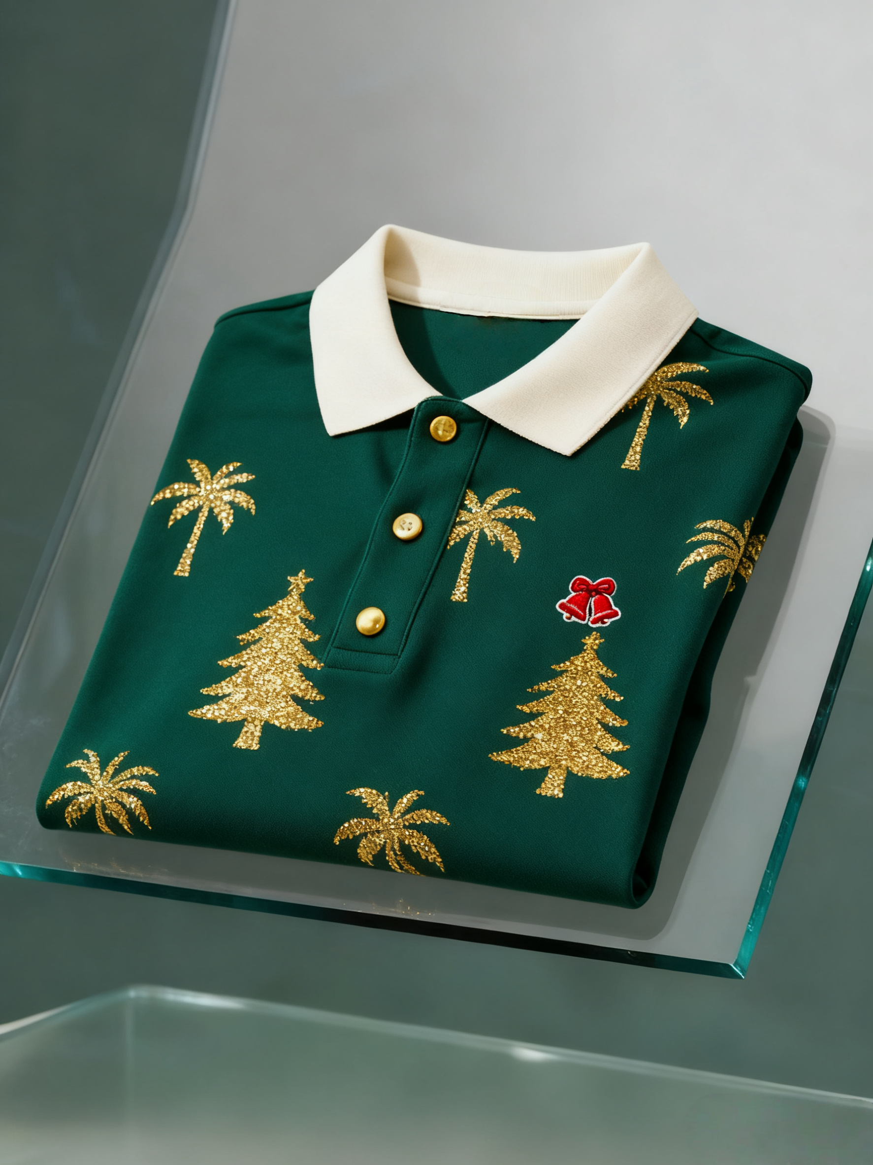 Men's Christmas Long Sleeve Polo Shirt