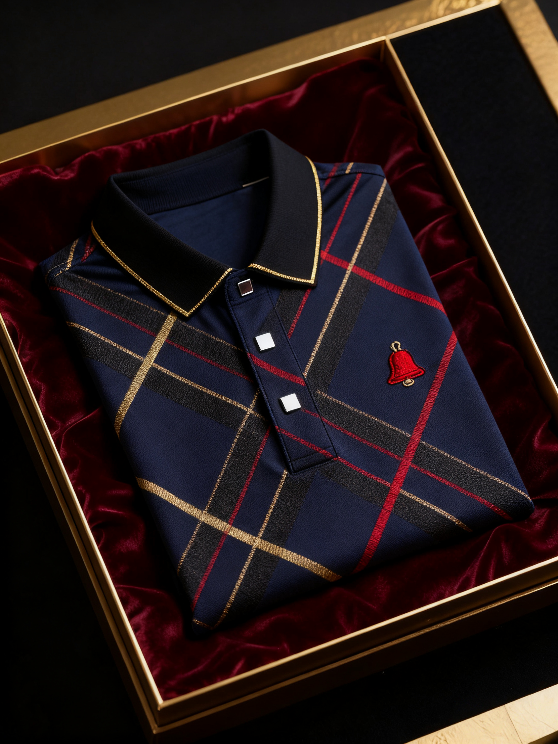 Men's Christmas Long Sleeve Polo Shirt