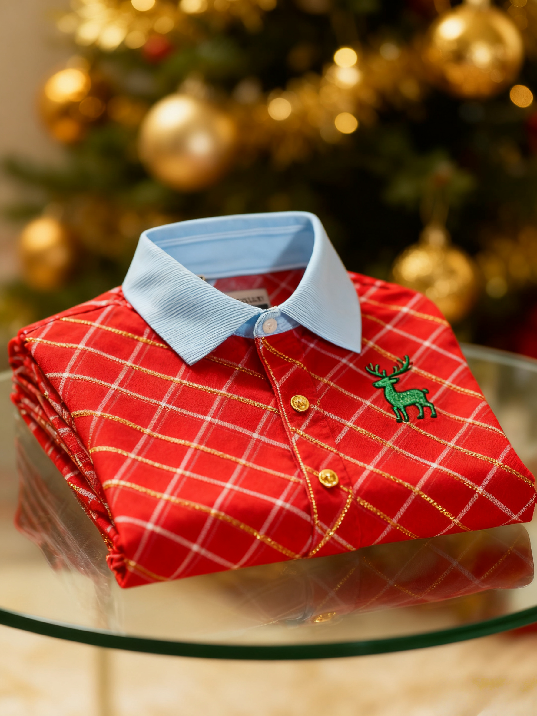 Men's Christmas Long Sleeve Polo Shirt