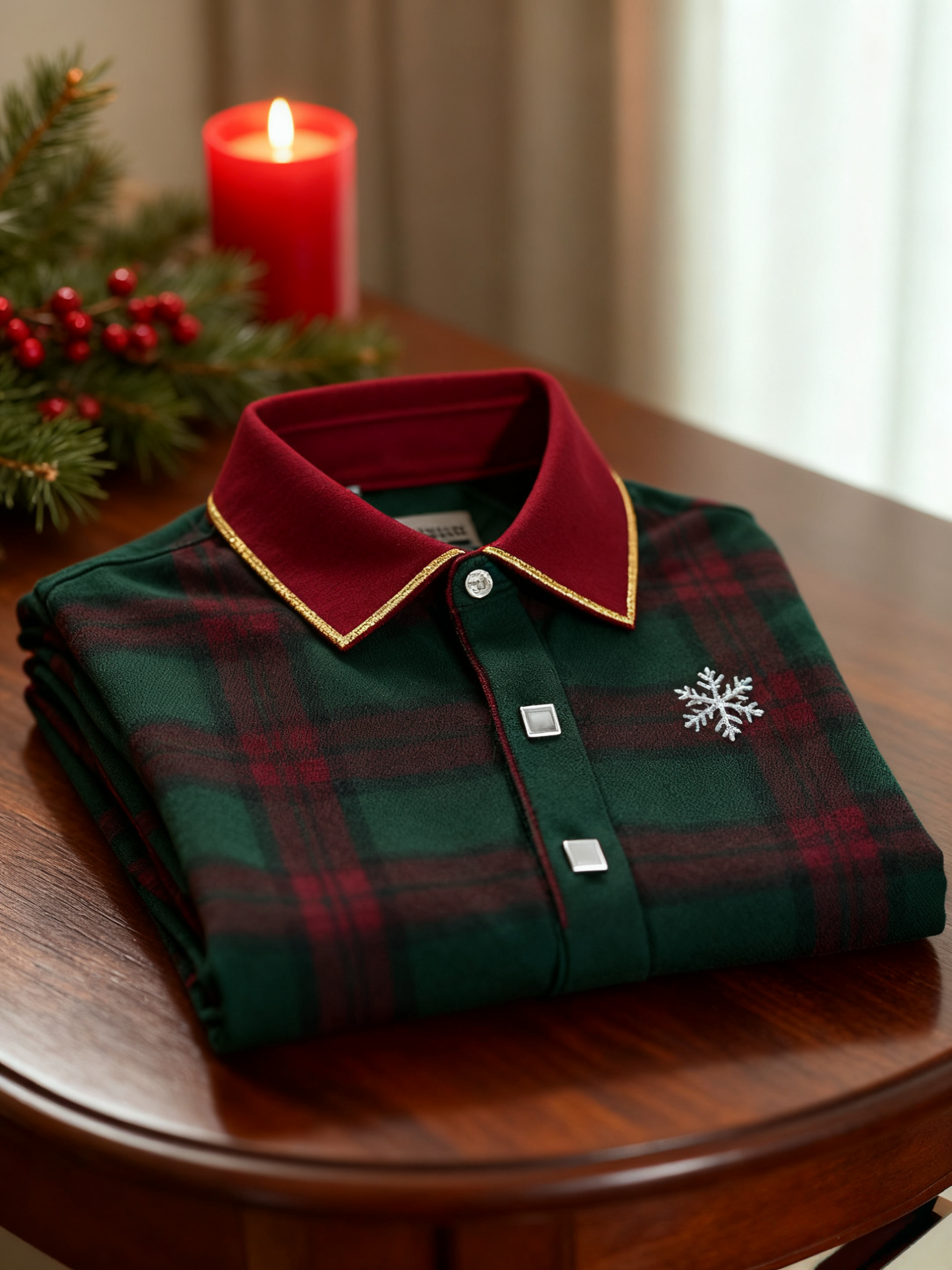 Men's Christmas Long Sleeve Polo Shirt