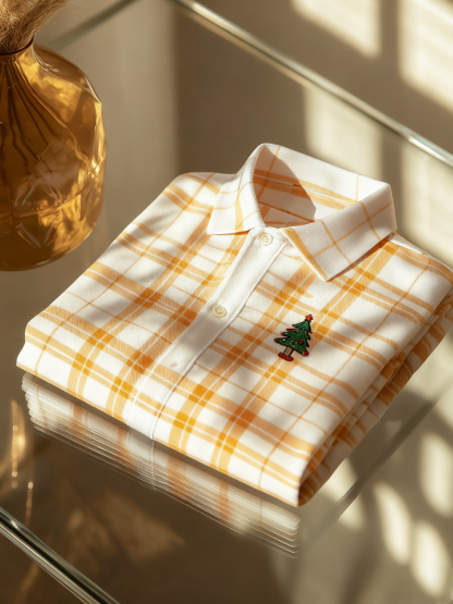 Men's Christmas Long Sleeve Polo Shirt