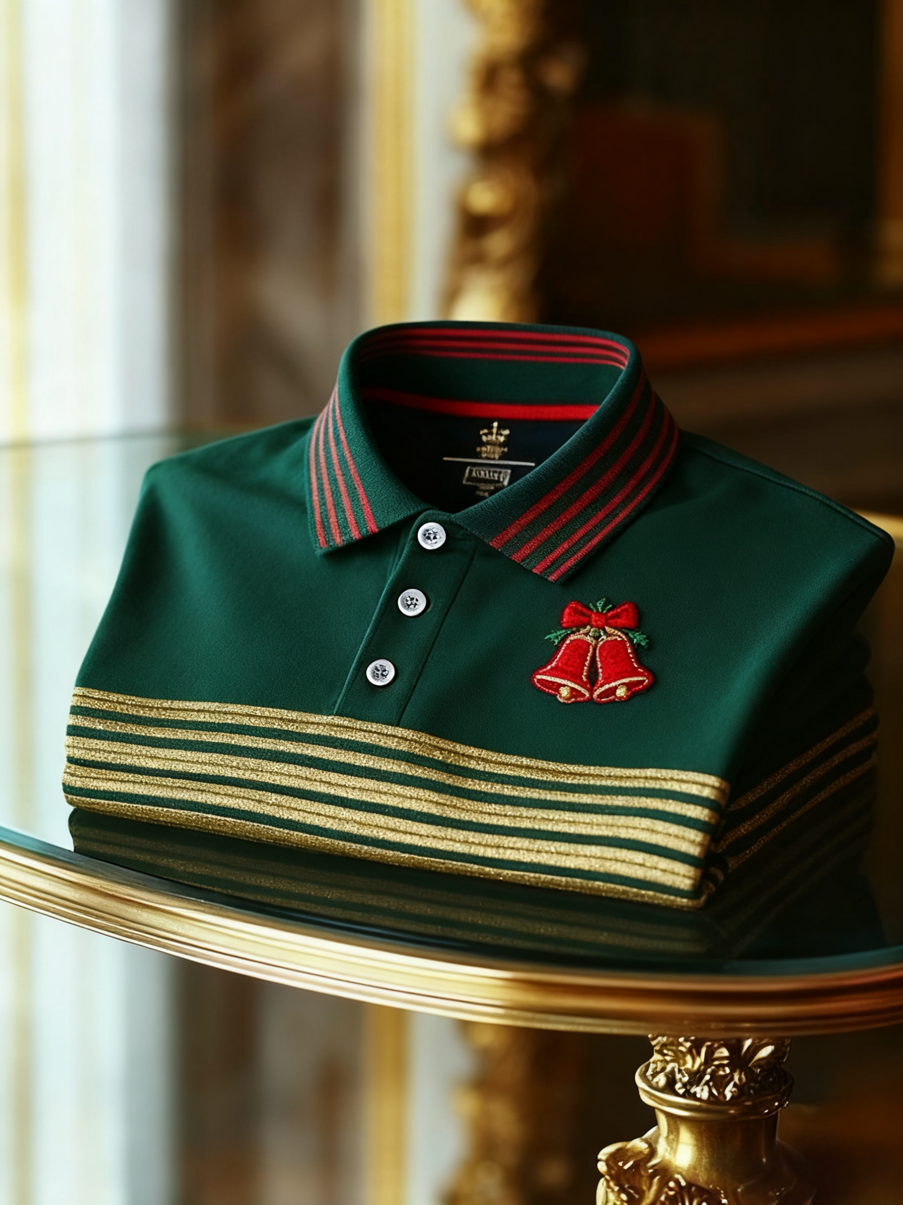 Men's Christmas Long Sleeve Polo Shirt