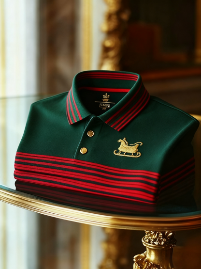 Men's Christmas Long Sleeve Polo Shirt