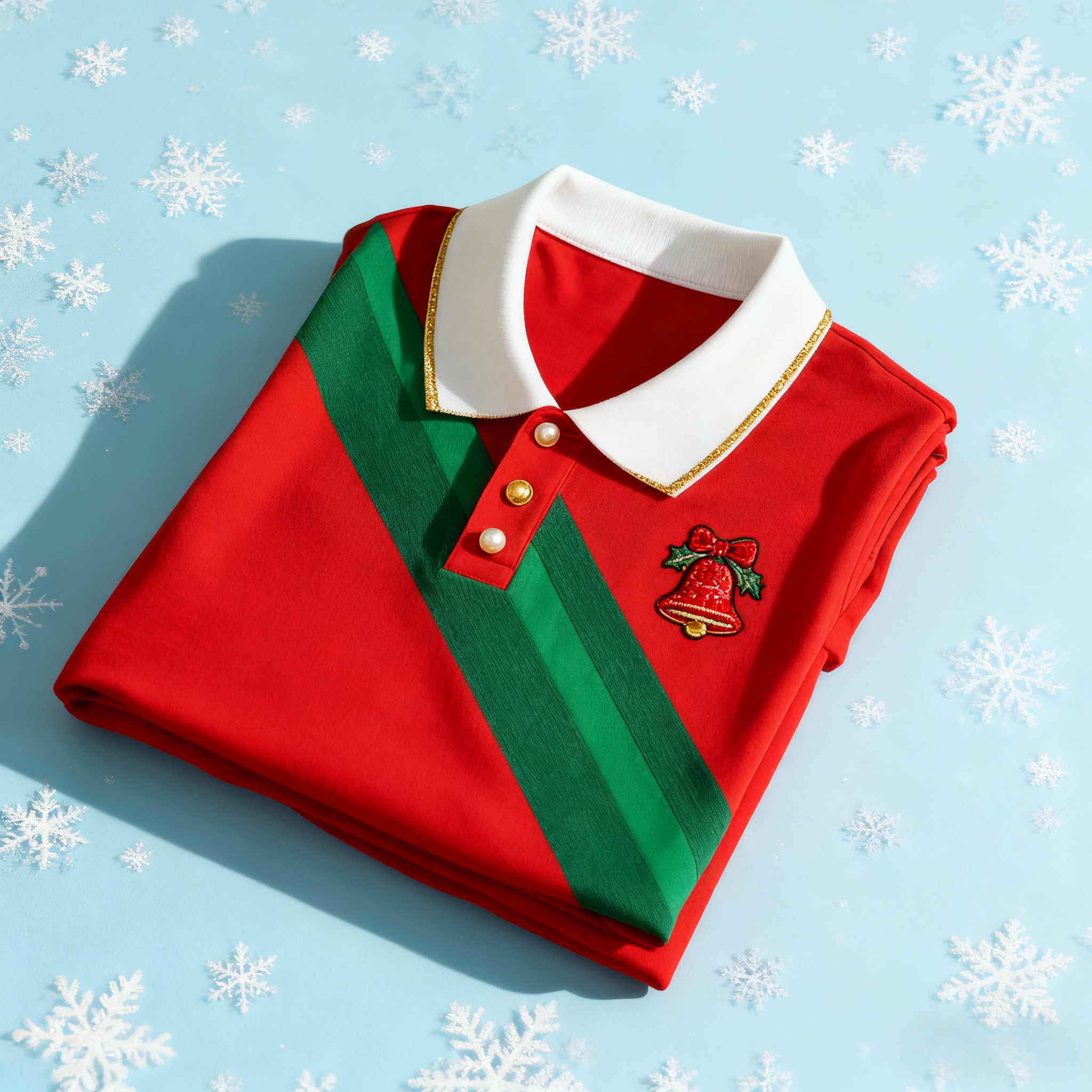 Men's Christmas Long Sleeve Polo Shirt