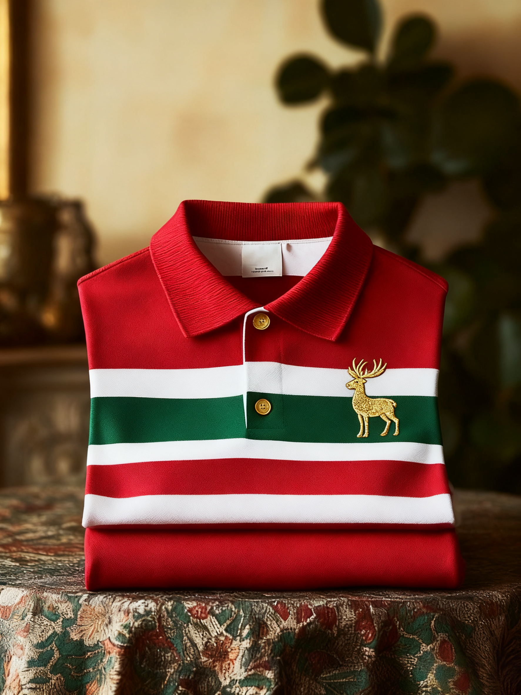 Men's Christmas Long Sleeve Polo Shirt