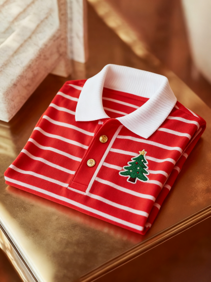 Men's Christmas Long Sleeve Polo Shirt