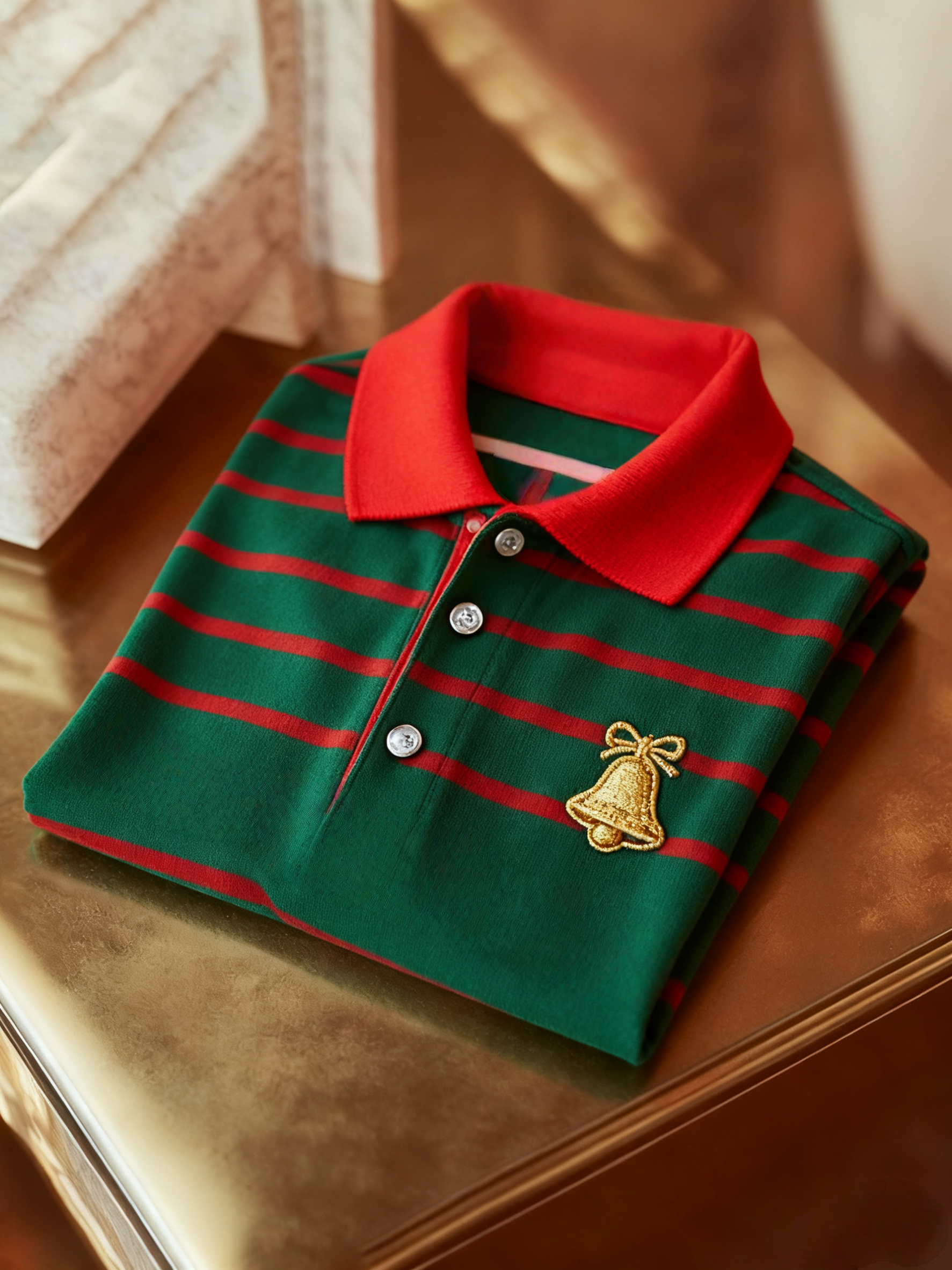 Men's Christmas Long Sleeve Polo Shirt