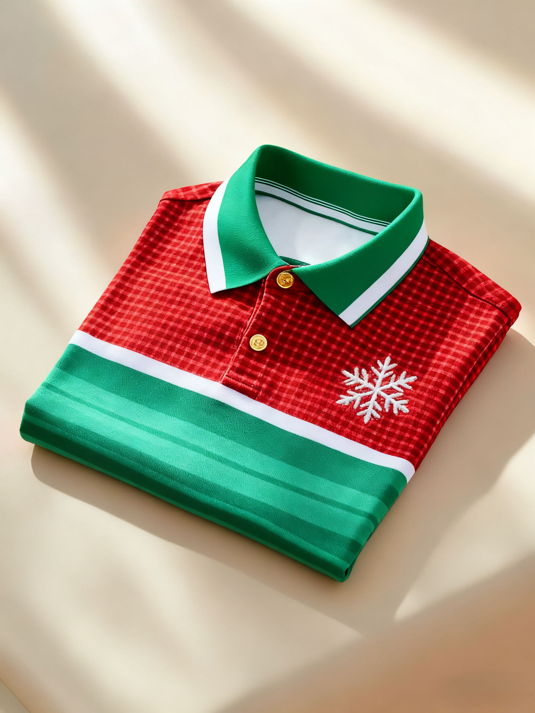 Men's Christmas Long Sleeve Polo Shirt