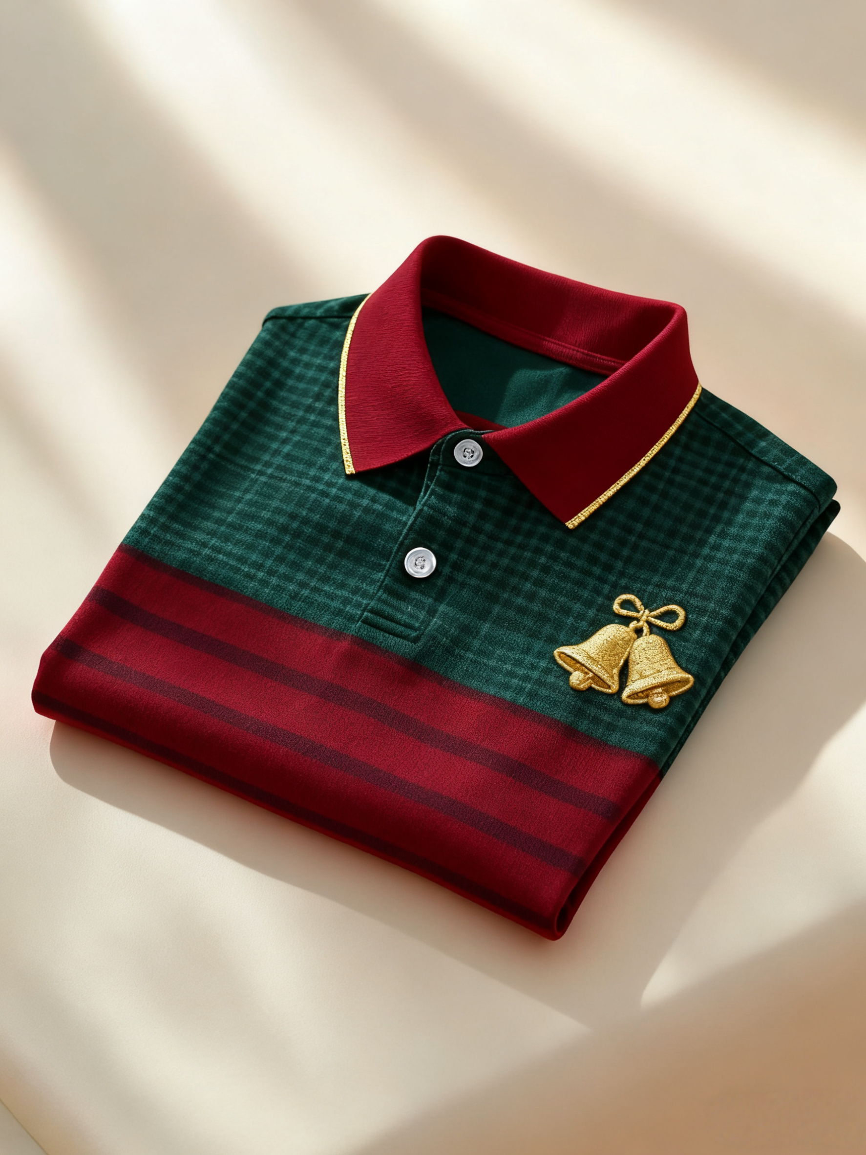Men's Christmas Long Sleeve Polo Shirt
