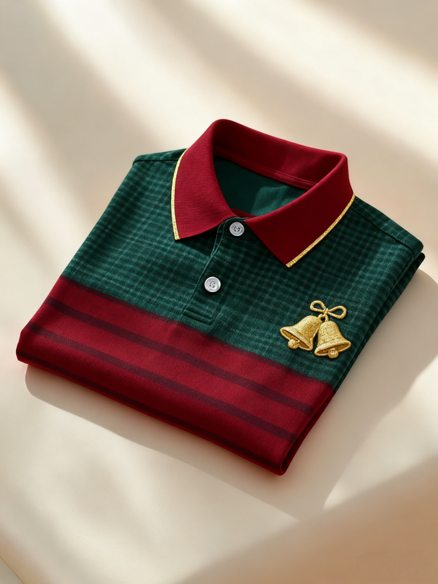 Men's Christmas Long Sleeve Polo Shirt