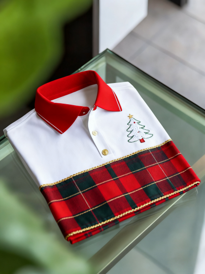 Men's Christmas Long Sleeve Polo Shirt