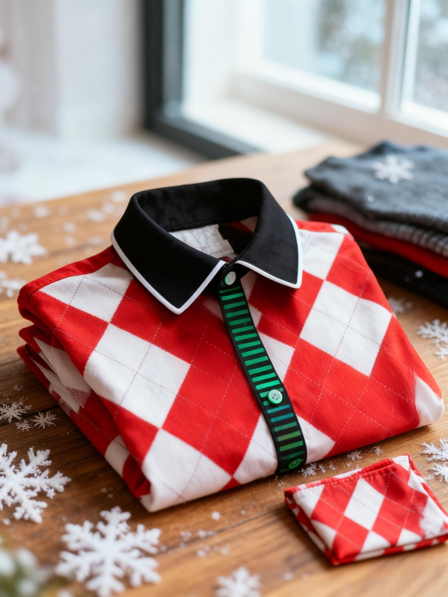 Men's Christmas Long Sleeve Polo Shirt