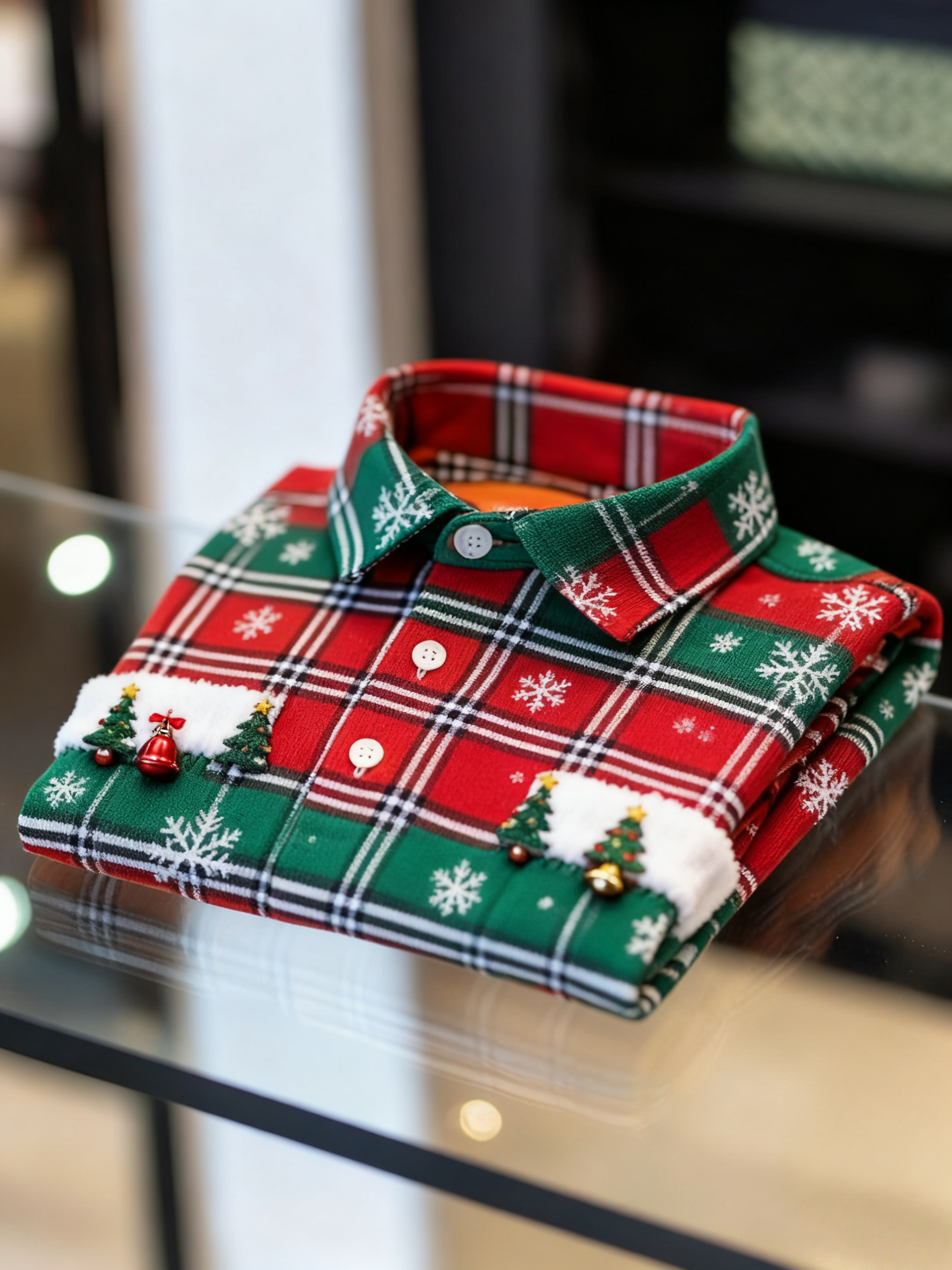 Men's Christmas Long Sleeve Polo Shirt