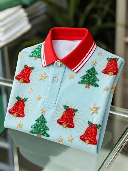 Men's Christmas Long Sleeve Polo Shirt