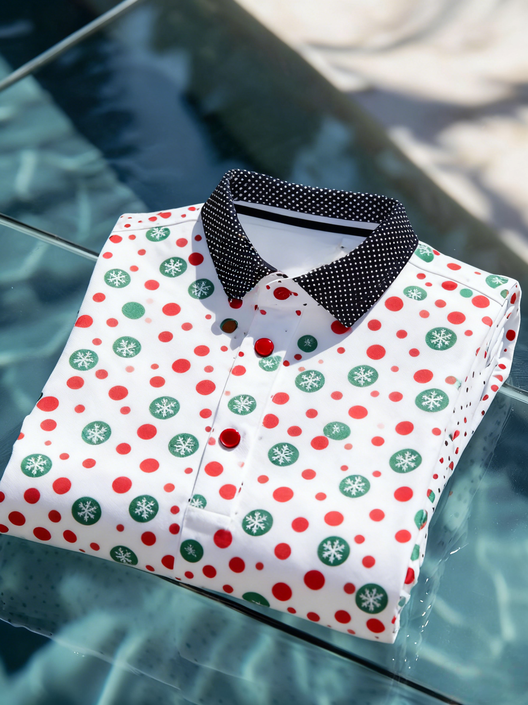 Men's Christmas Long Sleeve Polo Shirt