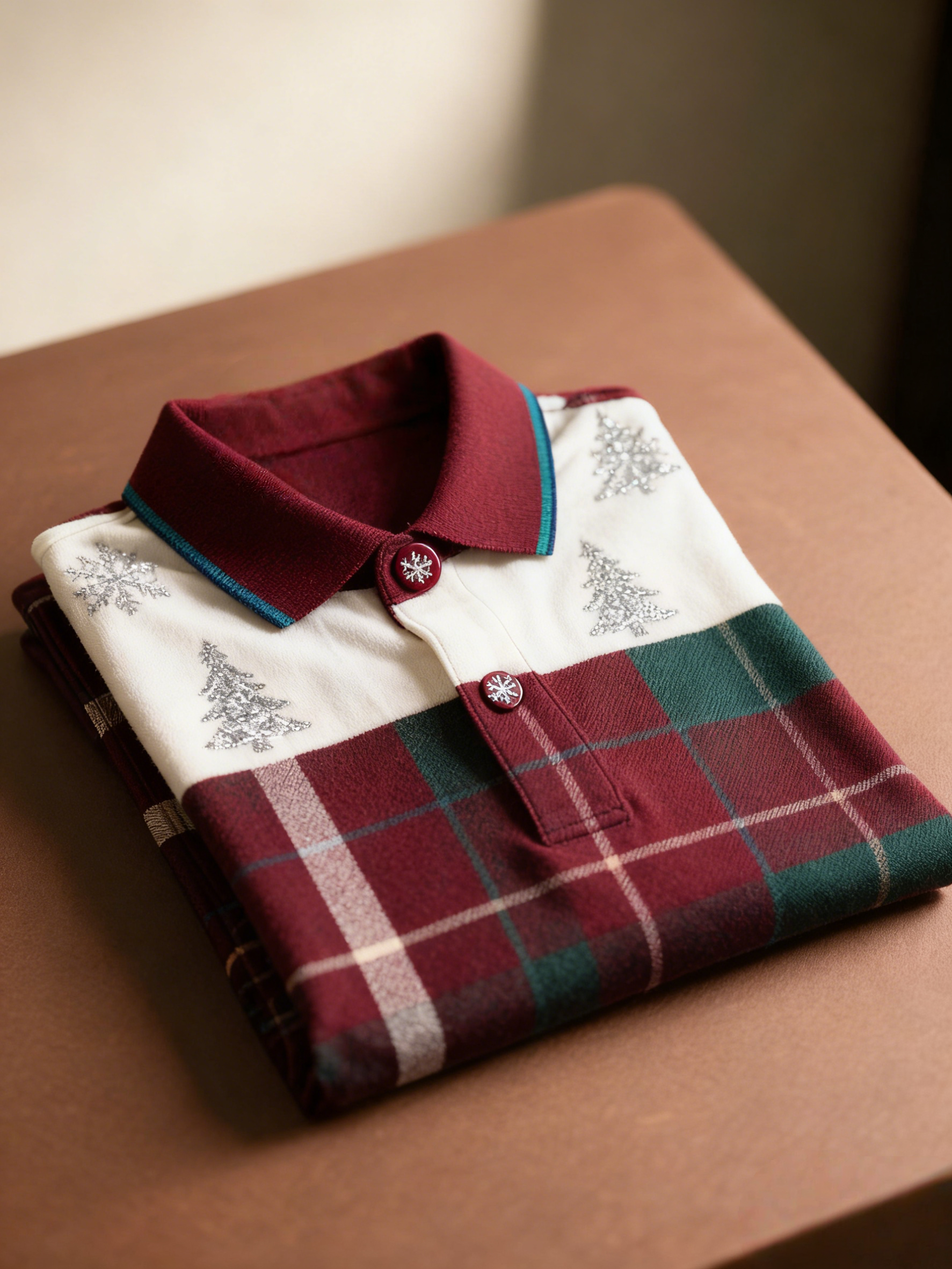 Men's Christmas Long Sleeve Polo Shirt