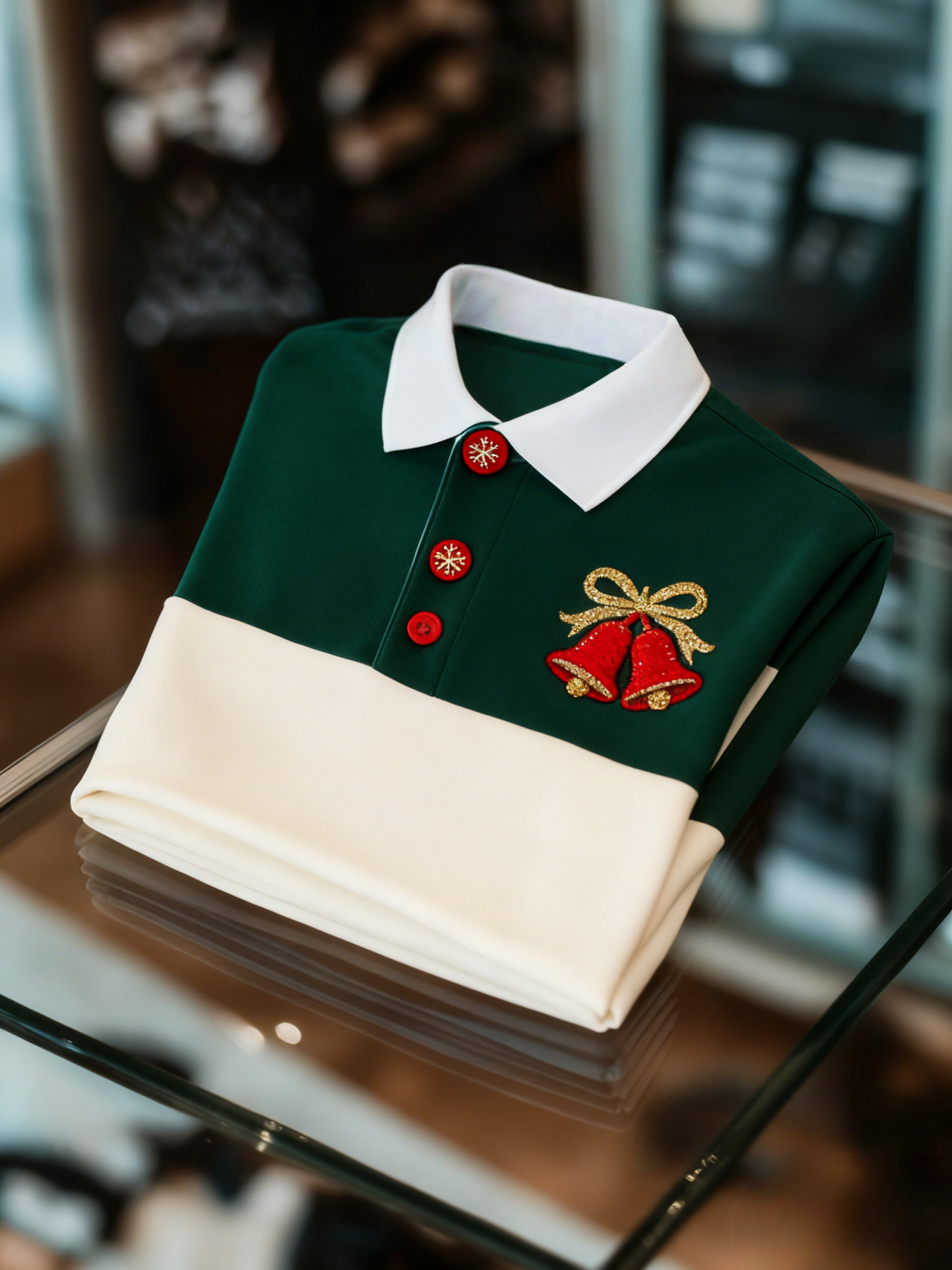 Men's Christmas Long Sleeve Polo Shirt