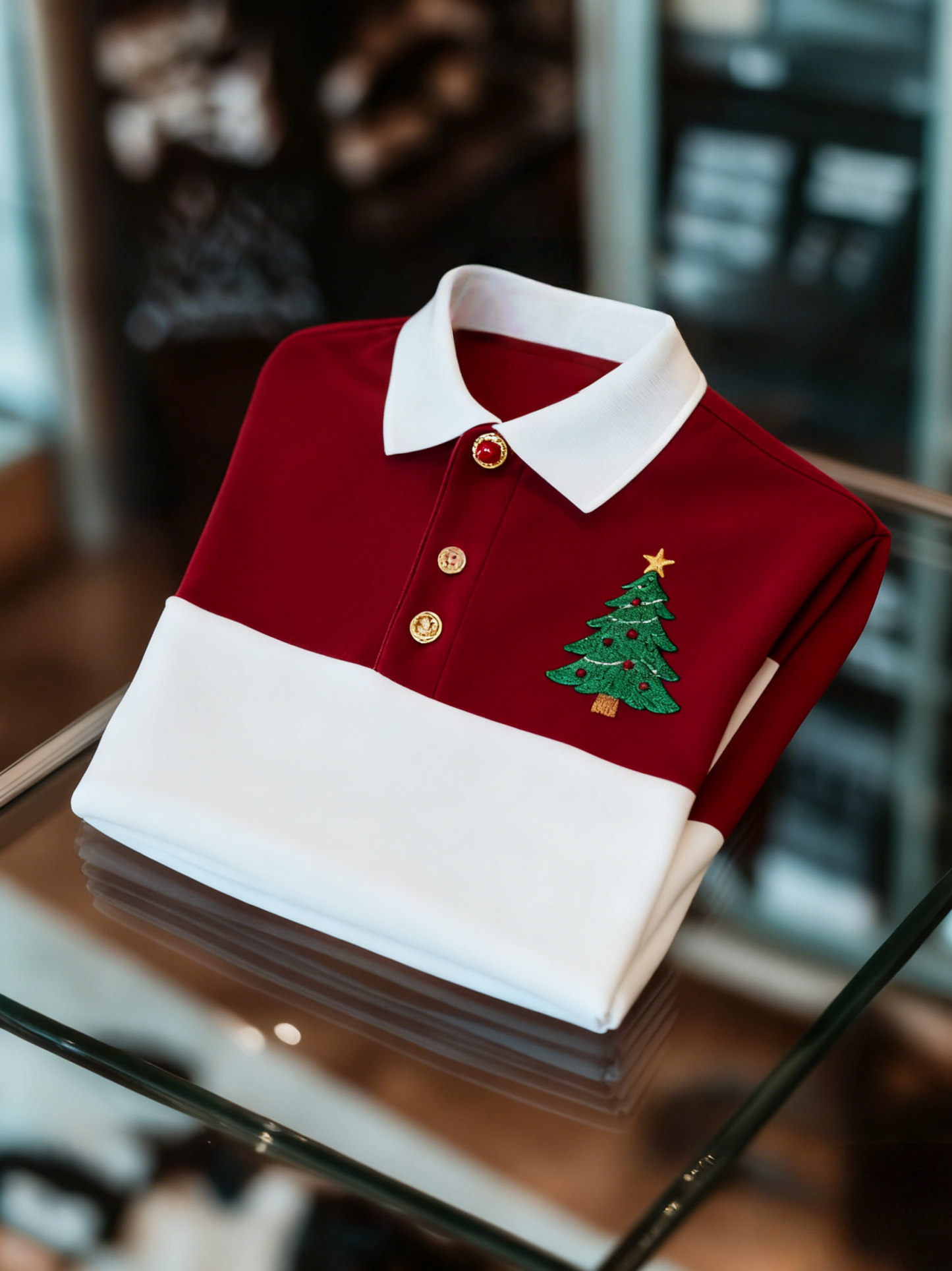 Men's Christmas Long Sleeve Polo Shirt