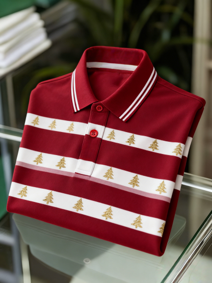 Men's Christmas Long Sleeve Polo Shirt