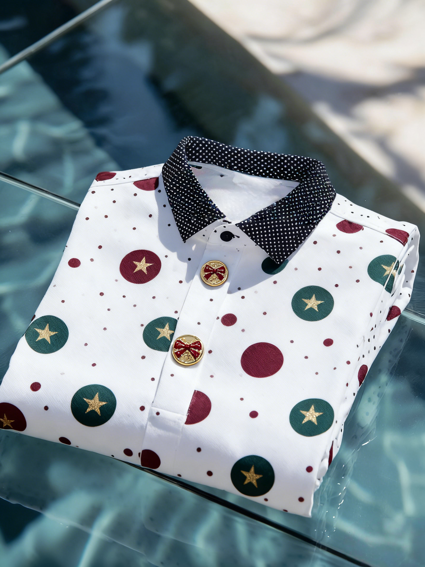 Men's Christmas Long Sleeve Polo Shirt