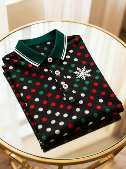 Men's Christmas Long Sleeve Polo Shirt