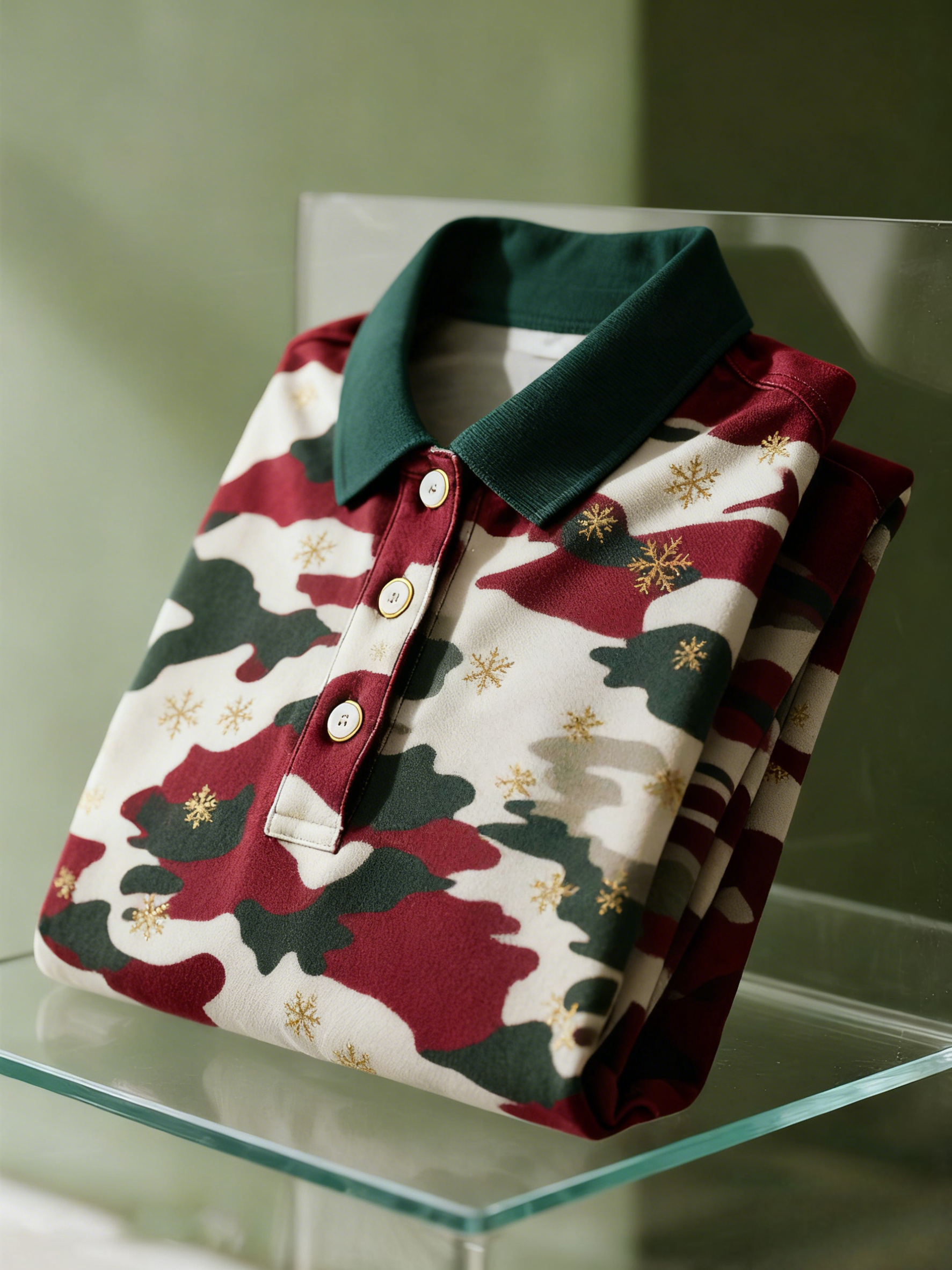 Men's Christmas Long Sleeve Polo Shirt