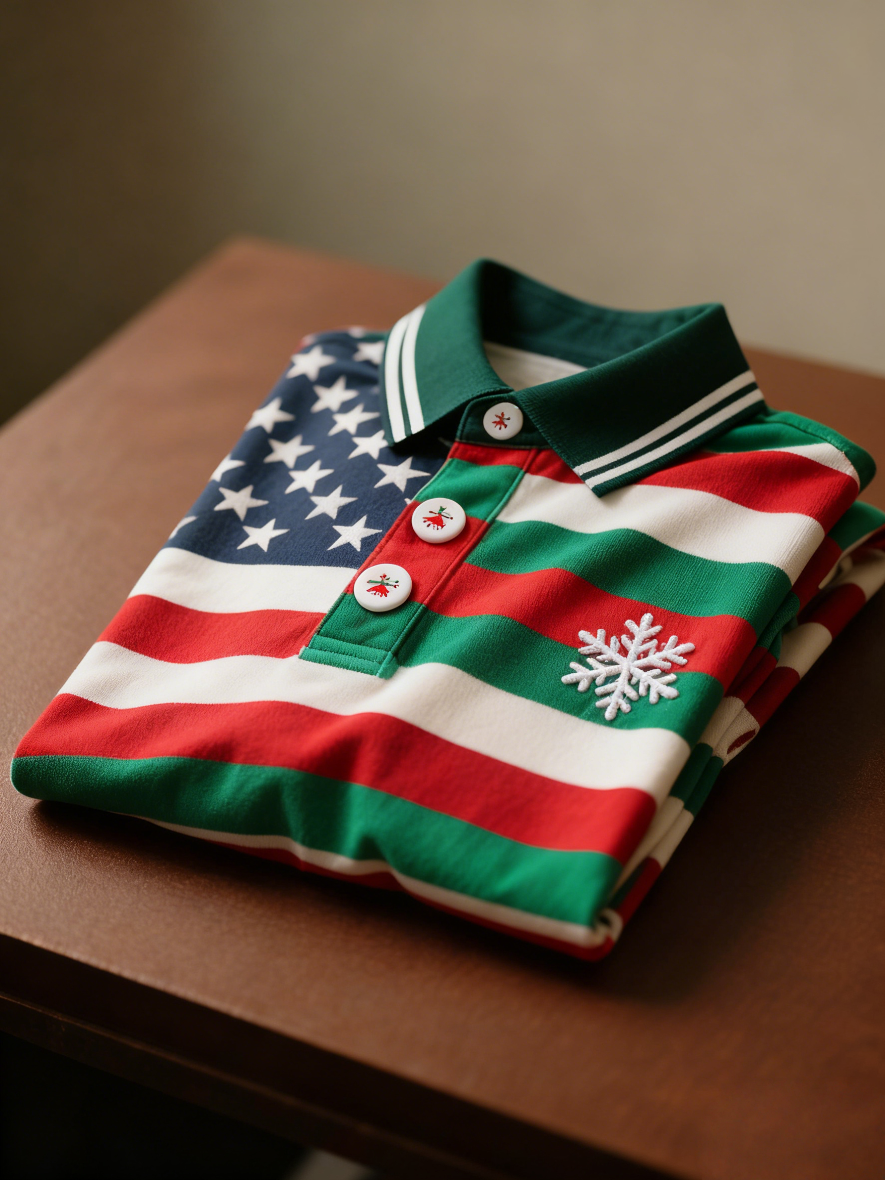 Men's Christmas Long Sleeve Polo Shirt