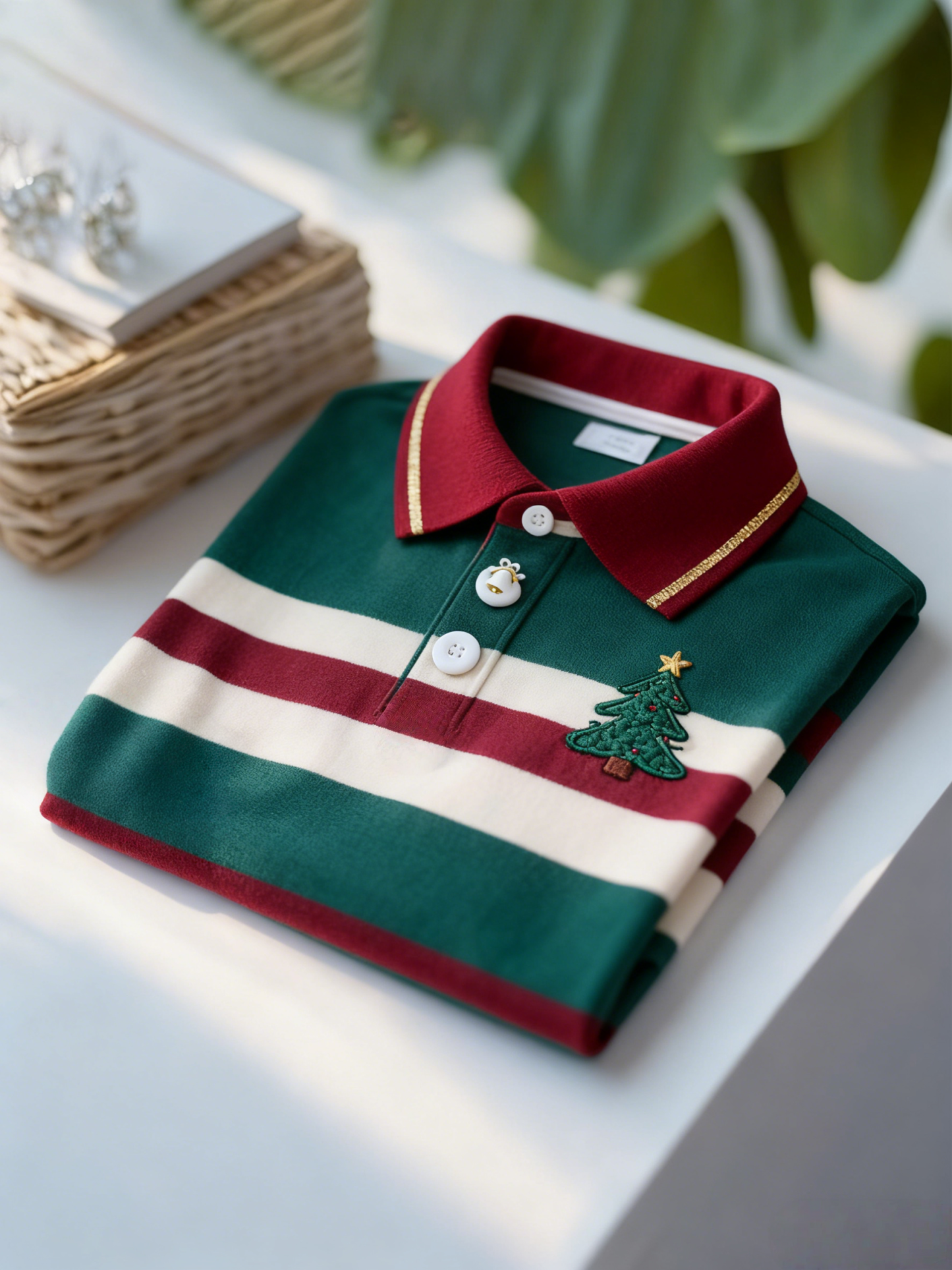 Men's Christmas Long Sleeve Polo Shirt