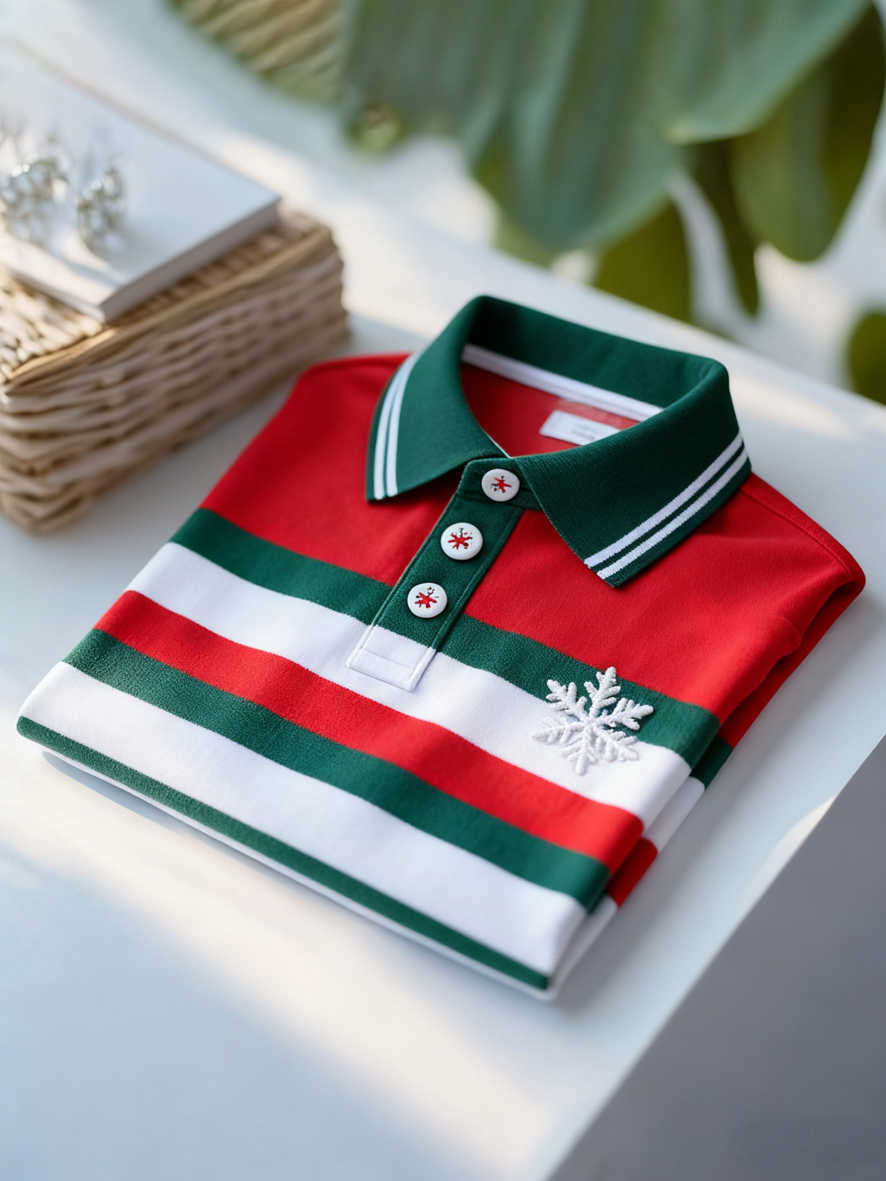 Men's Christmas Long Sleeve Polo Shirt
