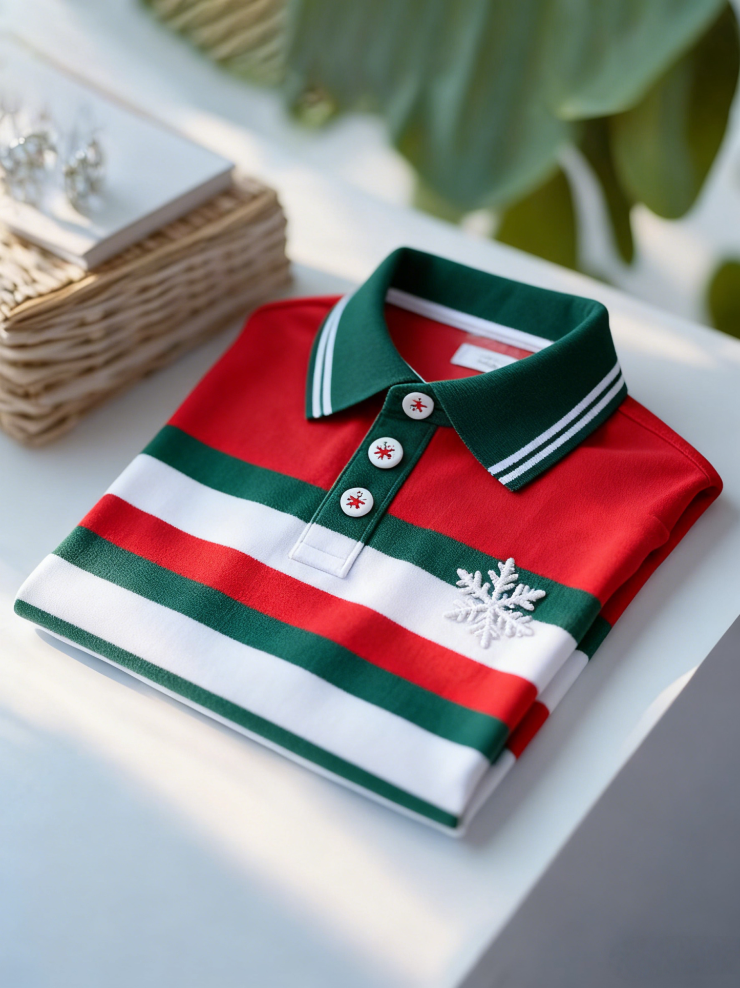 Men's Christmas Long Sleeve Polo Shirt