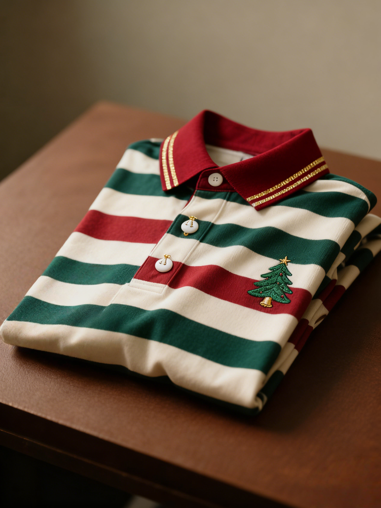 Men's Christmas Long Sleeve Polo Shirt