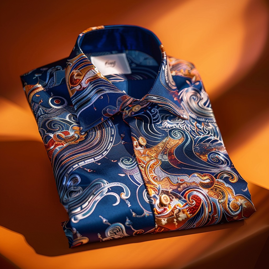 Men's Paisley Classical Pattern Long Sleeve Shirt